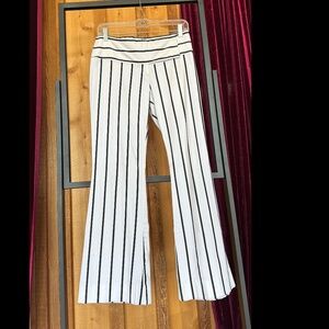 White with black striped pants (capri style)